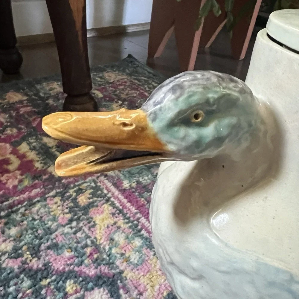 Manuel Gustavo Bordalo Pinheiro Duck Pitcher 1906 Caldas da‎ Rainha Portugal